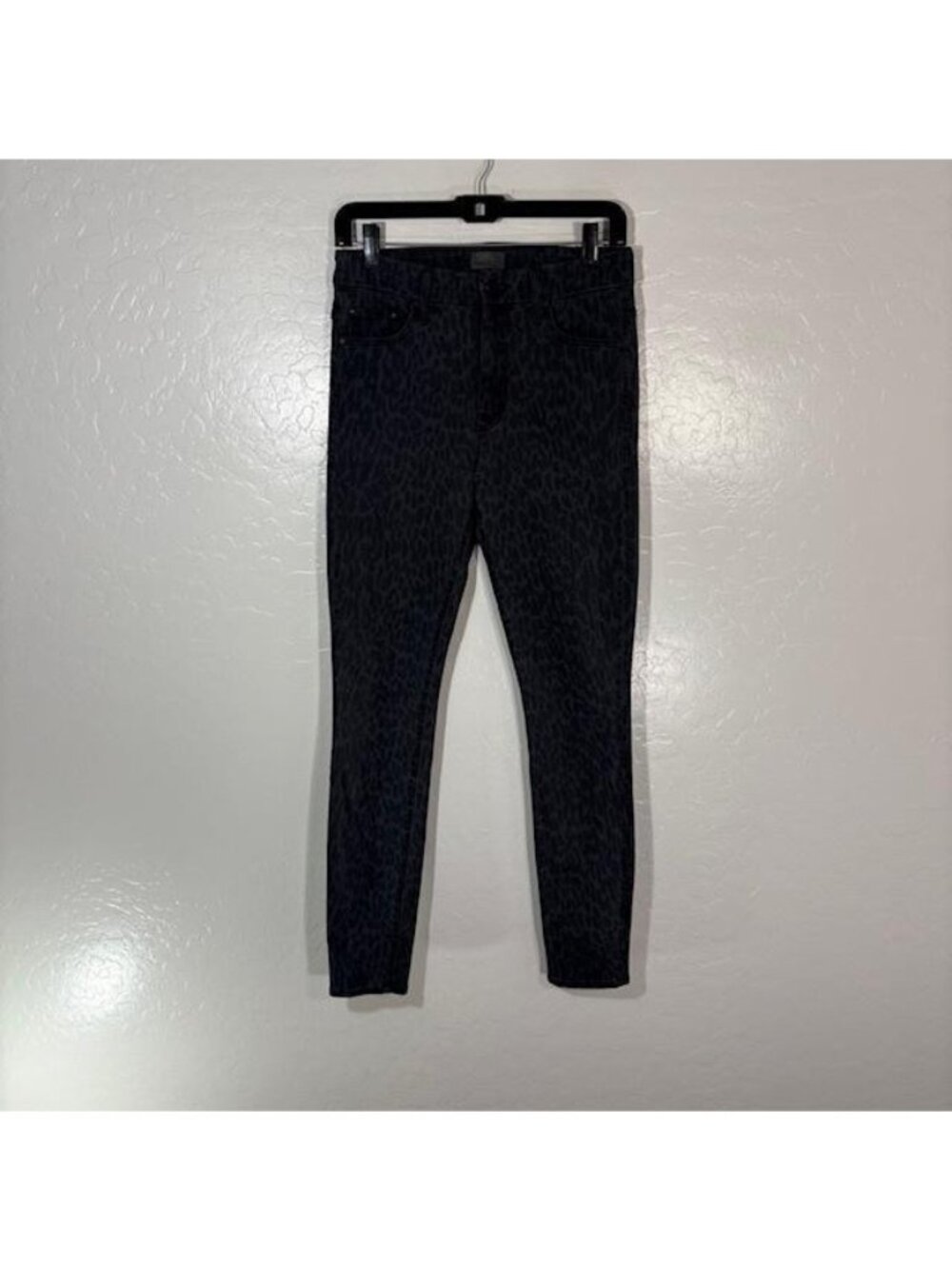 Mother Jeans Womens 28 Gray High Waisted Looker Bad Cat Leopard Skinny Denim